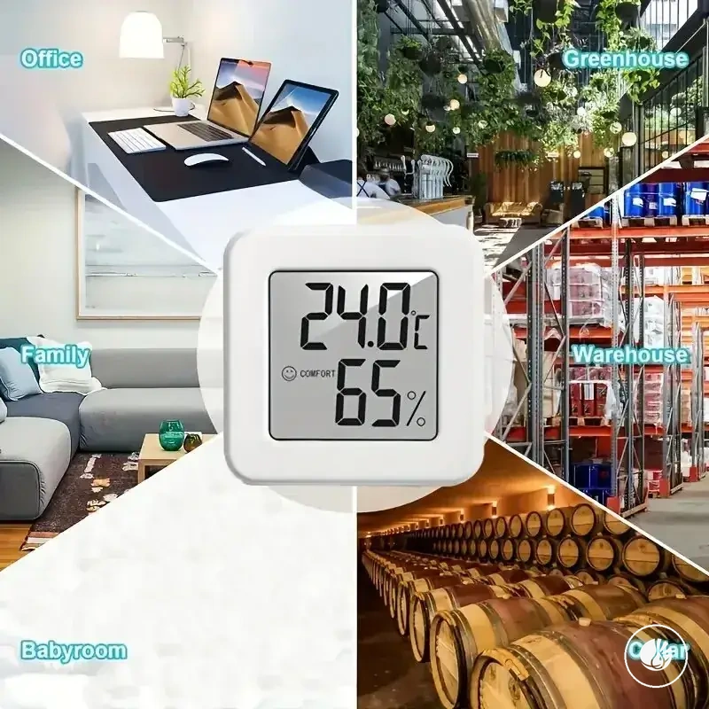 Mini digital hygrometer thermometer for indoor room humidity and temperature