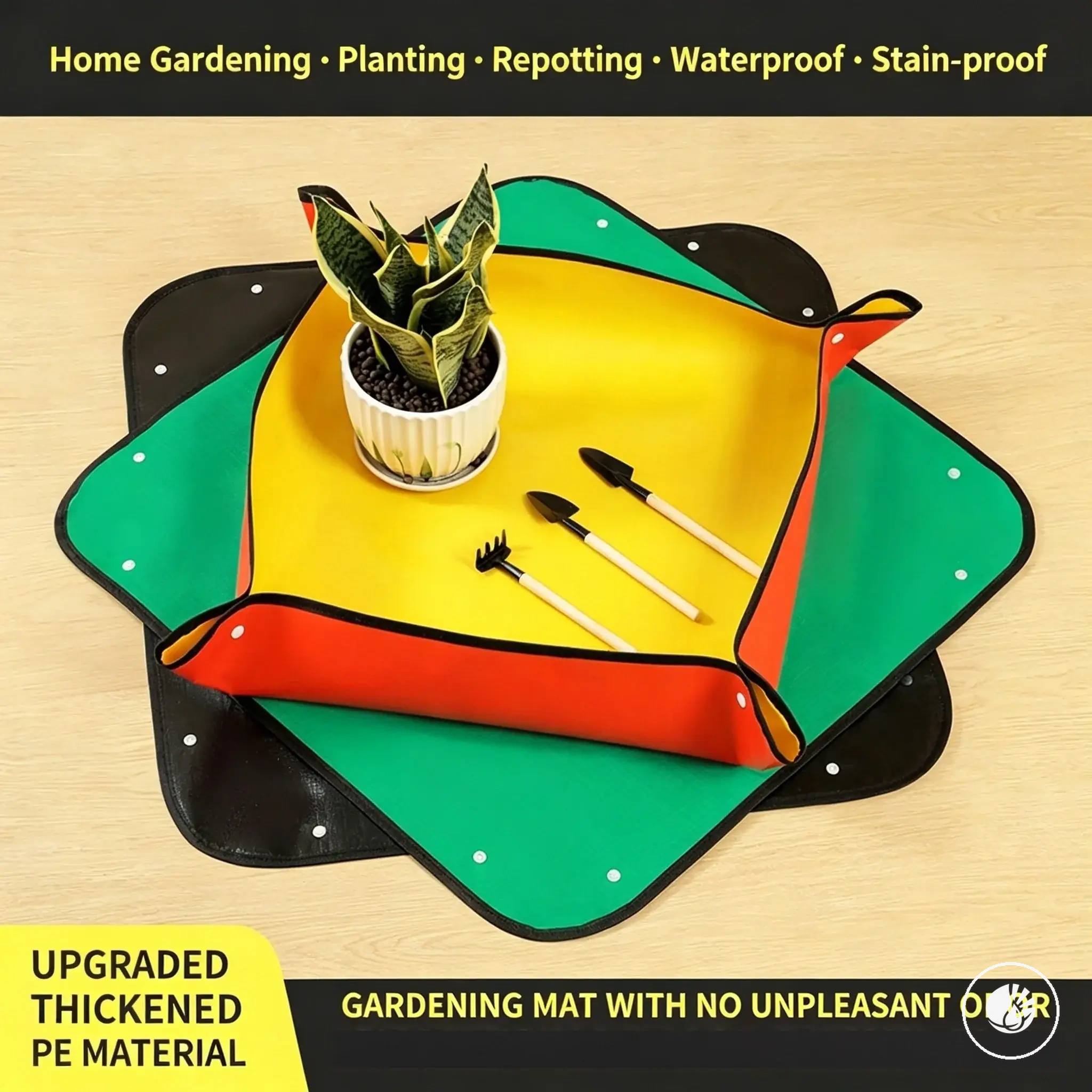 Waterproof plant repotting mat for indoor potting and transplanting