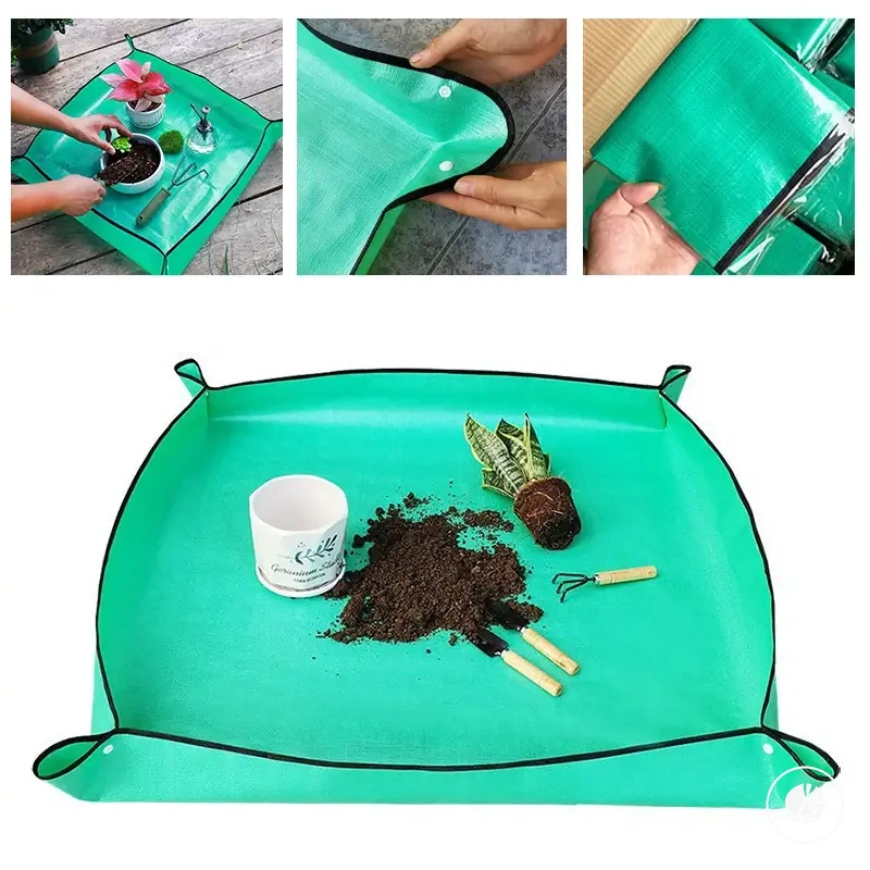 Tapete impermeable plegable para plantar, trasplantar y trabajar con macetas