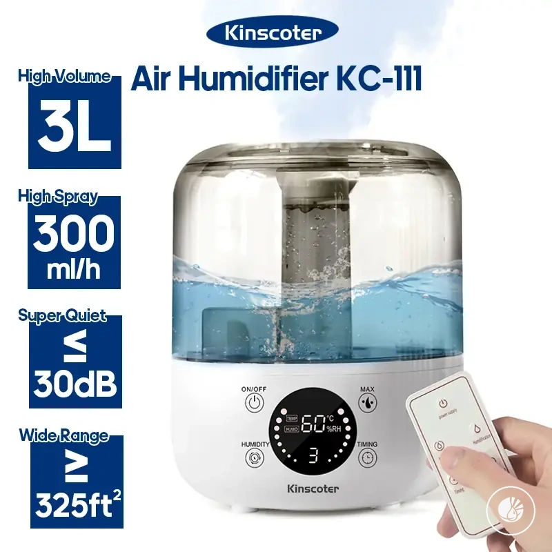 Humidificateur d’air de 3 L avec télécommande et minuterie pour brumiser les plantes