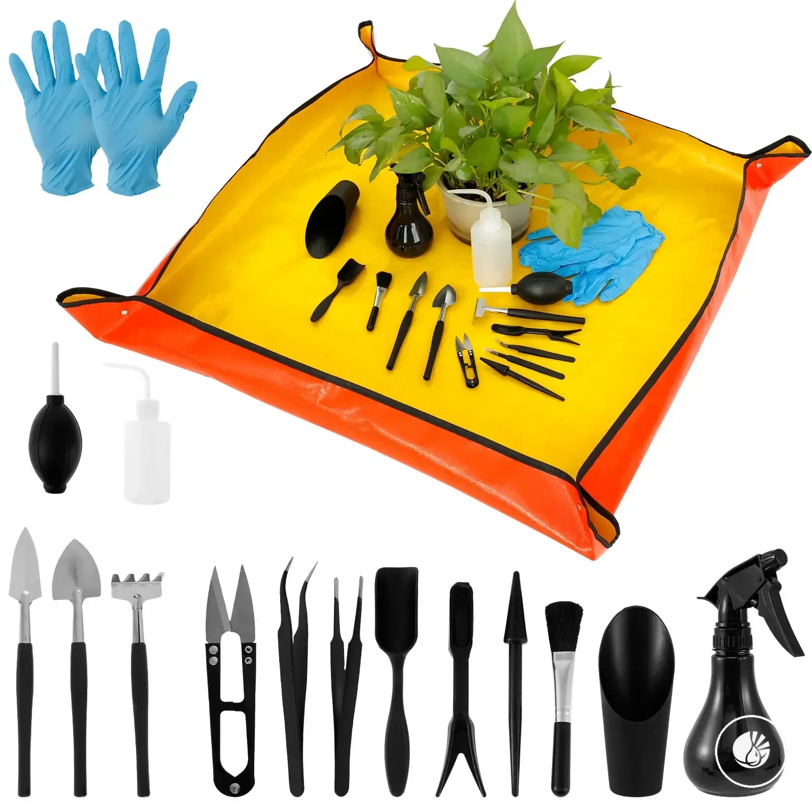 Mini kit de 13 ou 16 outils de rempotage avec tapis de rempotage
