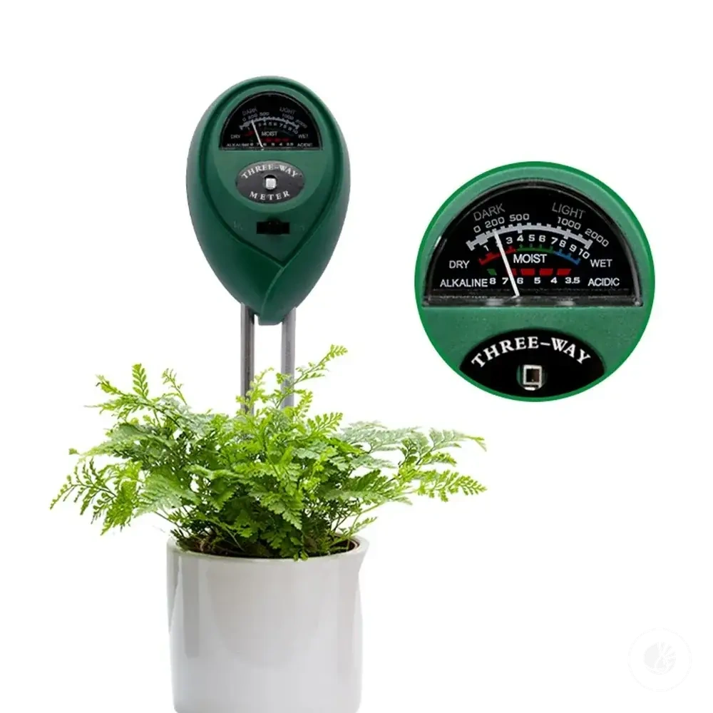 Bitki toprağı testi için pH, güneş ışığı ve nem ölçen 3'ü 1 arada toprak ölçer